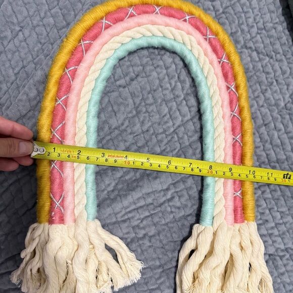 RAINBOW MACRAME WALL HANGING – MULTICOLOR BOHO DECOR, HANDMADE STYLE - Picture 10 of 17